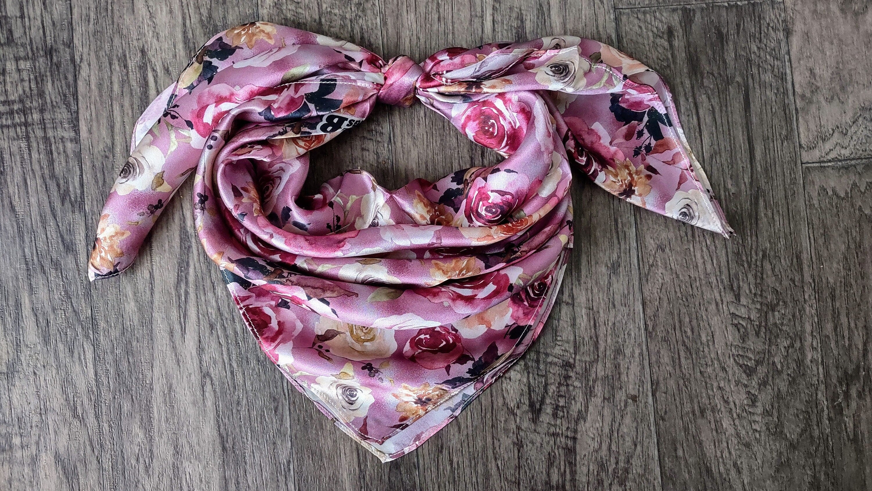 Wild Rag 100% SILK Lilac Purple Gold Floral Cowboy Western Neck Scarf Bandanna by Double B Wild Rags